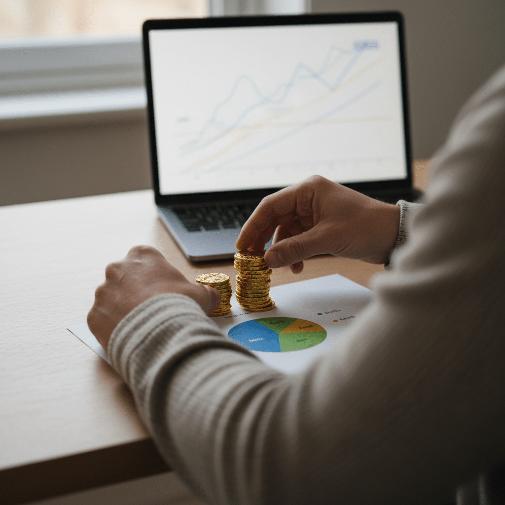 זהב פיזי וגרפים של שוק ההון בהקשר של השקעה בזהב